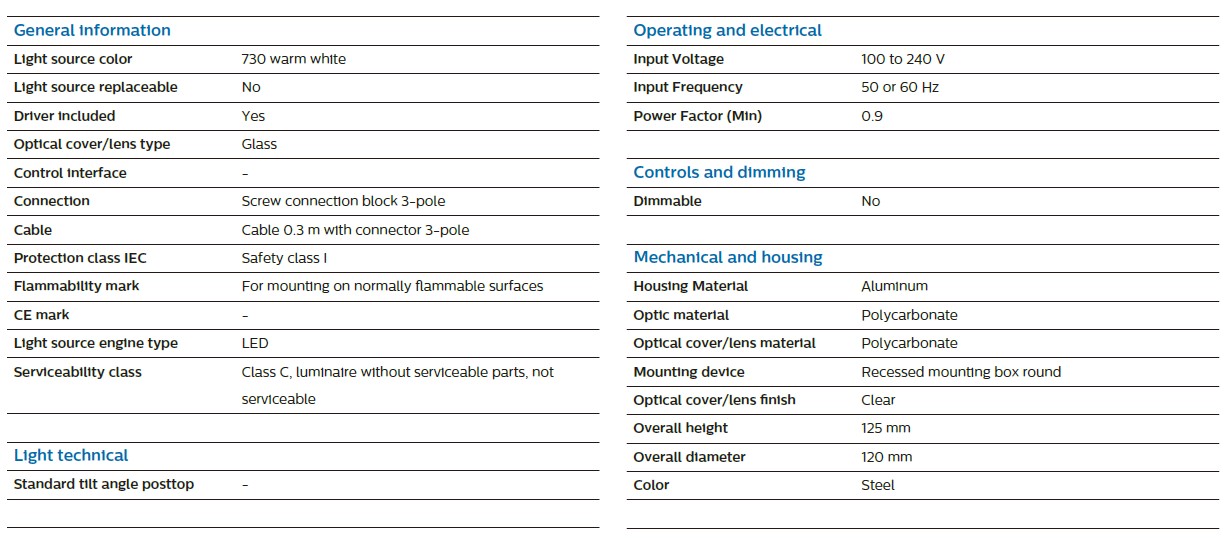 BBP341 LED540/WW 6W 20D 100-240V