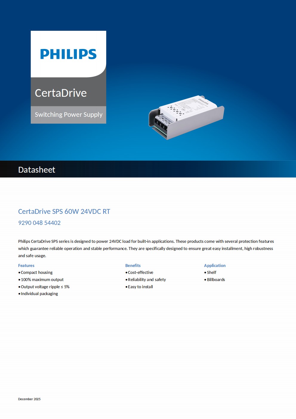 CertaDrive SPS 100W 24VDC RT 9290 048 54502